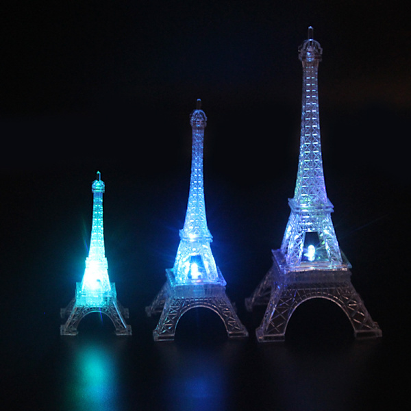 Lysande Eiffeltorn Färgglad LED Nattlampa Romantisk Paris Tower