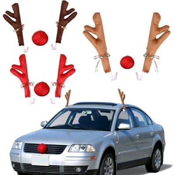 Christmas Car Antler Decorations Xmas Auto Decoration Kit