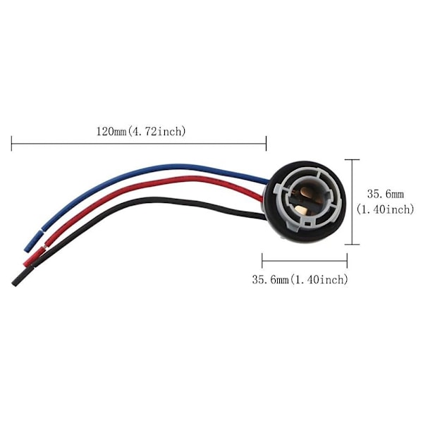 1157 Glödlampssockel BAY15D Lamphållare P21 Adapter Sockel