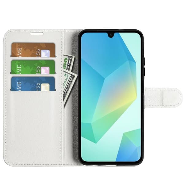Samsung Galaxy A17 5G Etui med Flip Stand & Litchi Tekstur[JUN] Vit