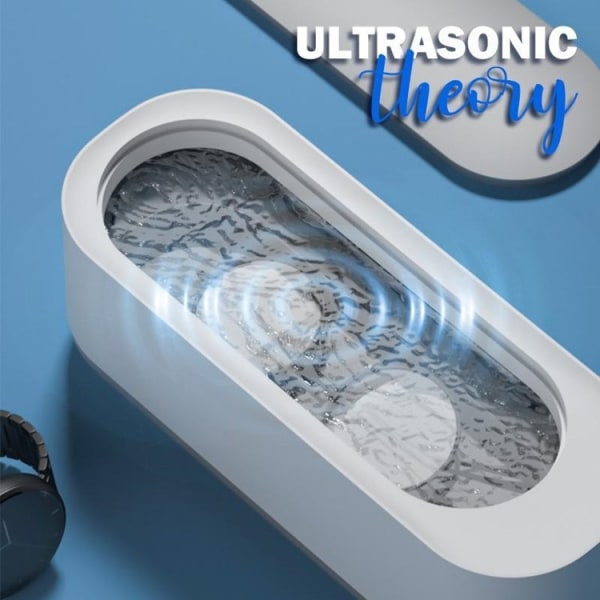 1. Ultraljudsrengöring för glasögon, smycken - Ultraljudsfrekvens white