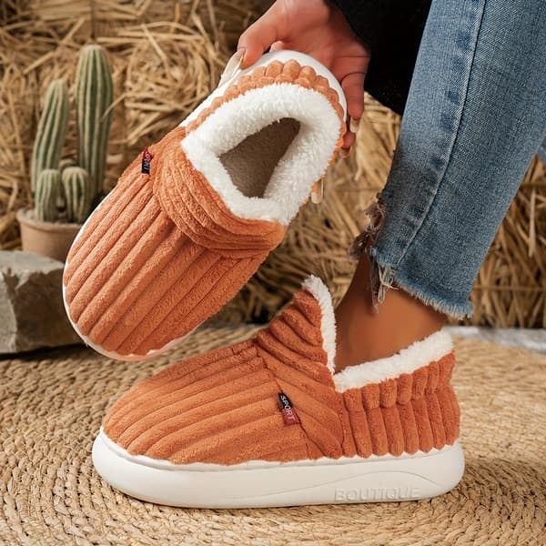 Dame Plus-Size fløjls-ankelstøvler, afslappede, elegante og varme hjemmesko EU 41.5-42 Green