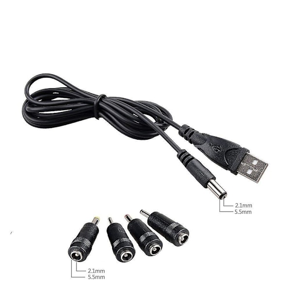 Universell DC-till-USB-kabel 2.0 2.5 3.0 4.0 5.5 5 i 1 multiladdningskabel