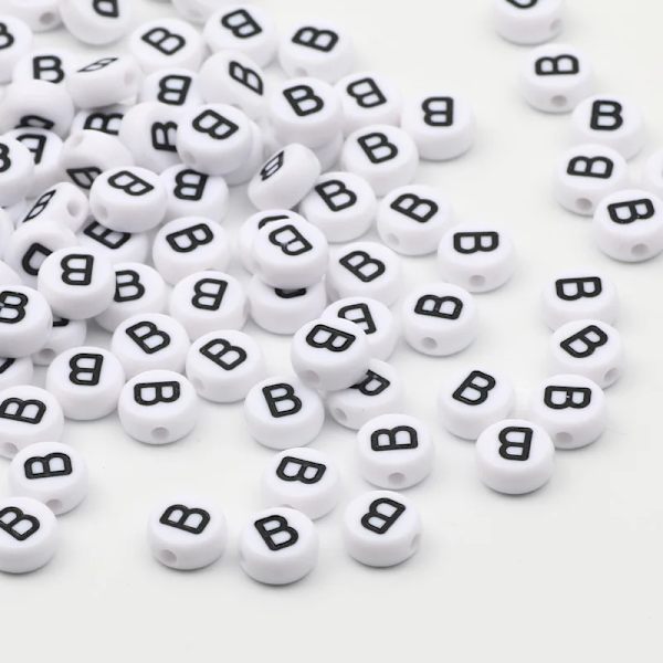 7x4mm Akryl Alfabet Bogstav Perler til DIY Smykkefremstilling 50/100/200 stk.[JUN] C