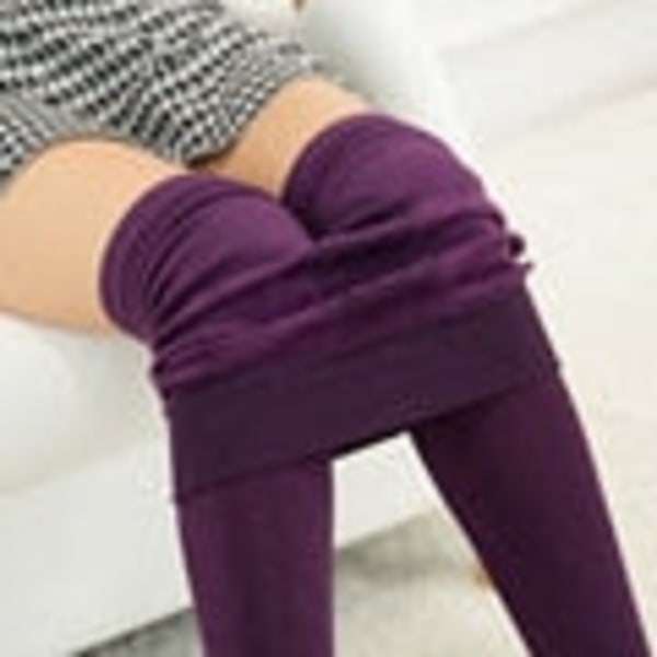 Talvisten Leggingsit Neule Sametti Rent Leggingit Uusi Korkea Elastisen Paksu Naisten Lämmin Musta Housut Skinny Housut Naisille Leggingsit Violetti Purple XXL