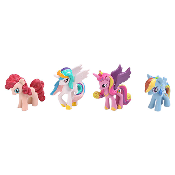 12 st/ set e Pony Actionfigurer Regnbågshäst Enhörning Leksak colour