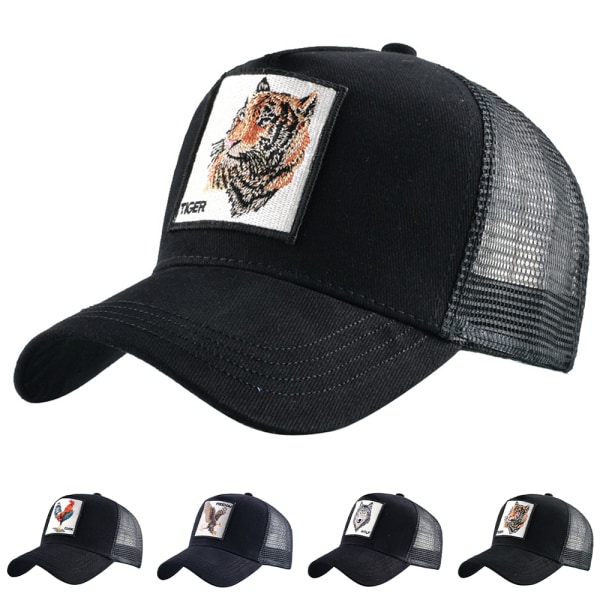 Voksen Mesh Cap Sommer Baseball Cap Trucker Cap Dyrehat tiger