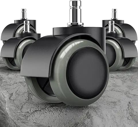 Replacement Wheels for IKEA Office Chairs 5-Pack 10mm x 22mm Silent Rolling Caster Set Universal Heavy Duty Swivel Casters