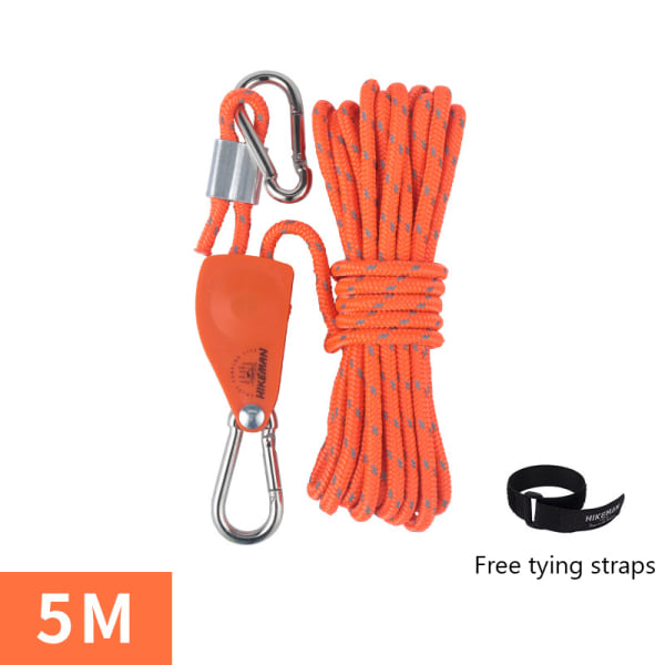 Utomhus campingrep Tält repjusterare Hissrepjusterare orange 6mm 5 meter