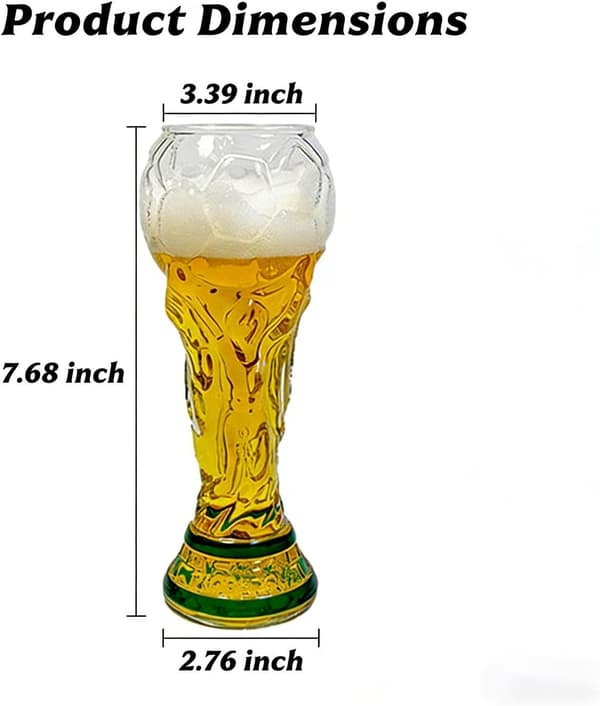 2026 VM-trofæ ølglas 500 ml holdbart glas fodboldgave til mænd far