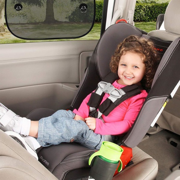 Baby , universal bilfönsterskydd för de flesta bilar blockerar över 97 % av skadliga UV-strålar (38*48 cm)