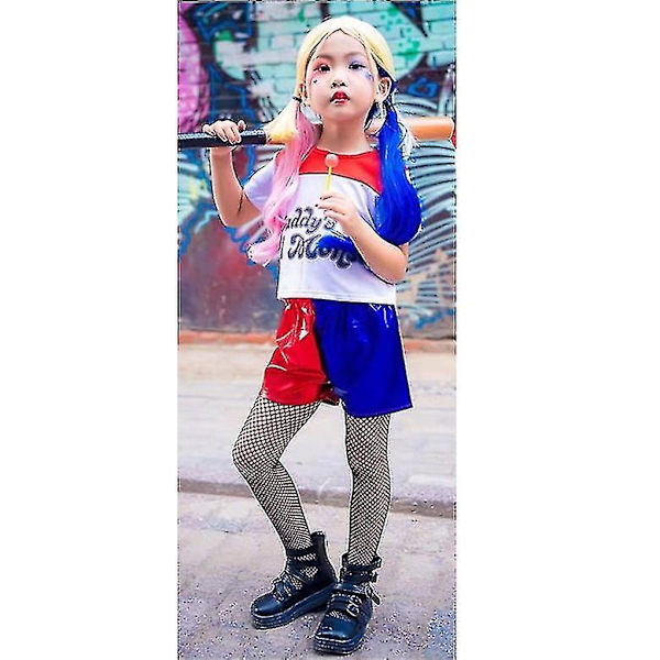 5 stk Harley Quinn Cosplay Kostume Halloween Cosplay Kostume til Voksne og Børn Kid-55