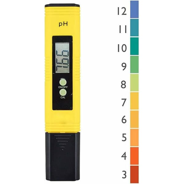 Professional pH Meter, Automatic Calibration Function and 0.00-14.00 Measurement Range for Water, Portable Aquarium, Hydroponics, Swimming Pool