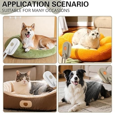 Dampbørste til katte og hunde med massagefunktion brown brown