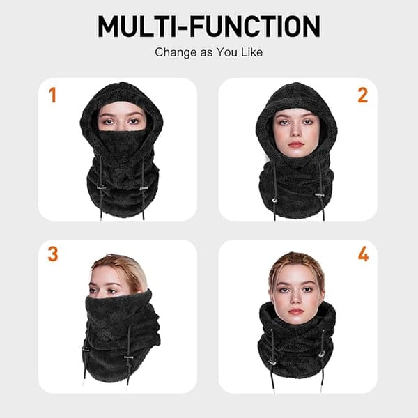 Arktisk Termisk Balaclava til Ski og Vinter Sport [JUN] Black
