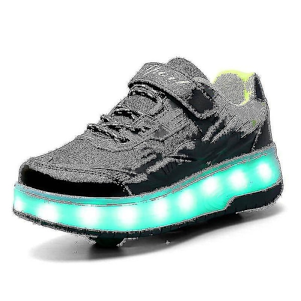 Dobbelthjulede LED Lysende Sko Q7-yky.39 Sort[JUN] Black 39