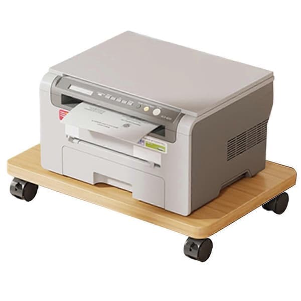 Printer Stand Under Desk with Wheels, Detachable Printer/Copier Shelf and CPU Holder for Heavy-Duty Storage, White White