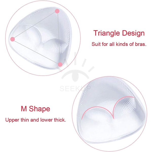 BH-kuddar Bröstförstärkare, Triangel Silikon BH-inlägg Klar