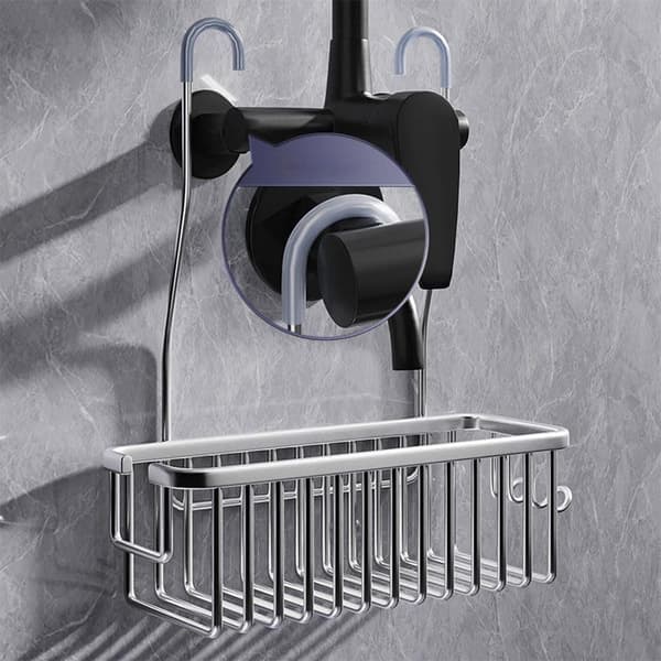 Shower Shelf without Drilling - Hanging Shower Caddy for Shampoo & Soap, Bathroom Storage Silver