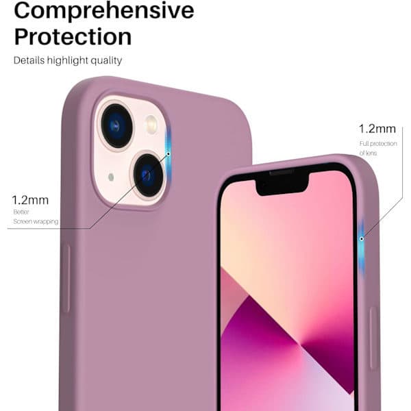 iPhone 13 Case, Liquid Silicone Case for 6.1 inch iPhone 13, Ultra-Thin Case, Full Body Shockproof Protective Soft Case Mauve Rose