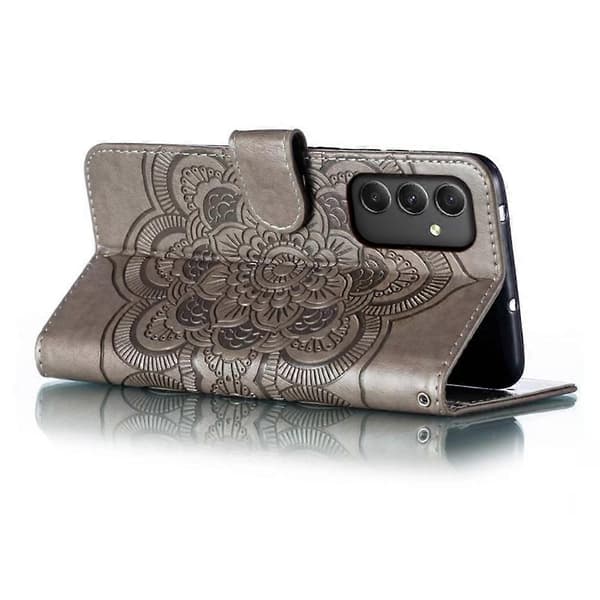 Samsung Galaxy A56 5G PU Læder Mandala Wallet Case i Grå[JUN] Multicolor Grey