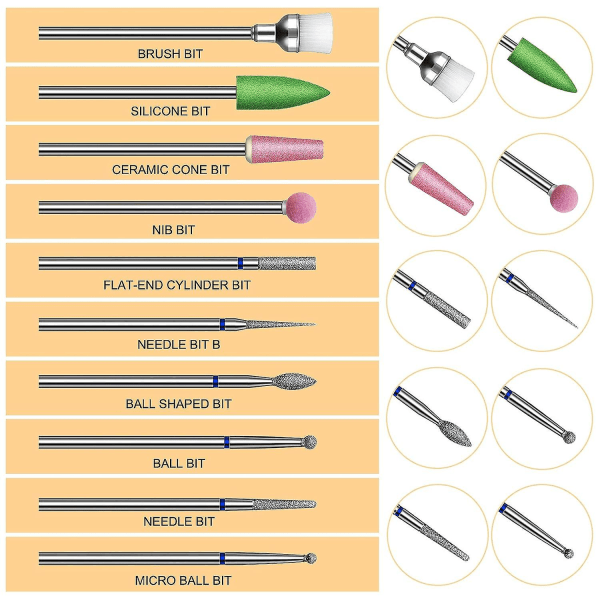 Professionel elektrisk manicure neglefil til akrylnegle