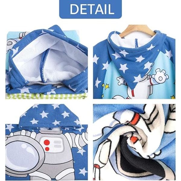 Barn Poncho Huva Strandhandduk Badrock Bad Dusch Simbassäng för Flickor Pojkar Barn Barn Toddler 2-8 år