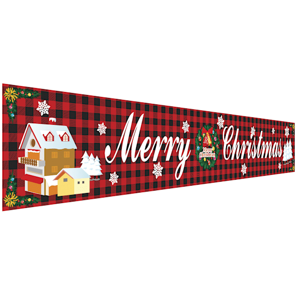 Julefest dekorationer stor juledekoration banner juleferie layout træk flag 296*48cm A