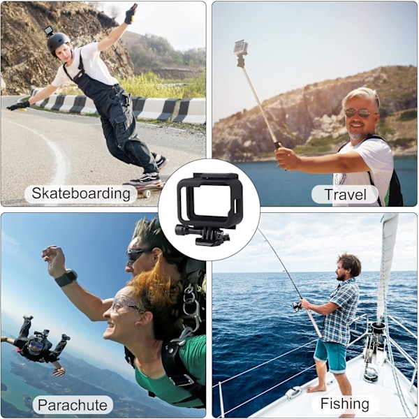 SHOP Kamerahus Kompatibelt med GoPro Hero 9/10/11 Black Action-kameraer Tilbehør Beskyttende Kamerahus med Base og Skrue Svart C