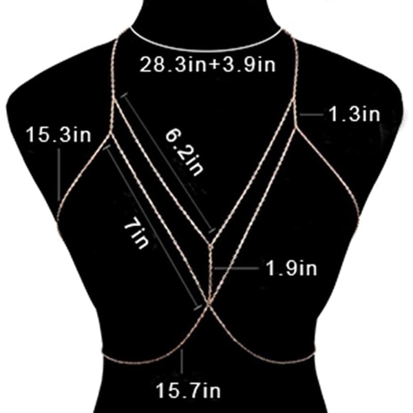 Layered Bikini Belly Chain Guld Body Chain BH Body Chain