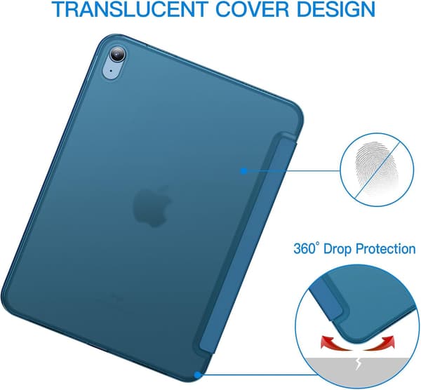 iPad Case til 11./10. Gen (2025/2022) med Stand & Auto Væk/Sov - Blå Grøn[JUN] Blågrön