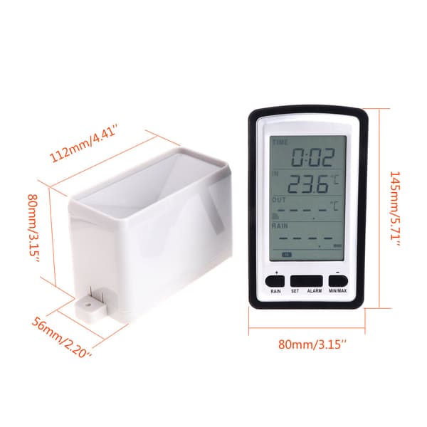 Trådløs digital regnmåler med udendørs temperatursensor [JUN]