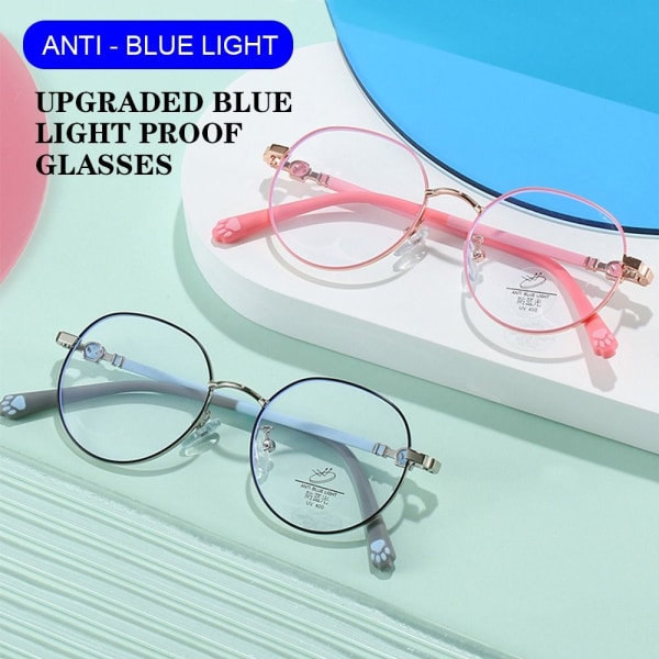 Anti-blåt lys briller til børn, computerbriller til øjenbeskyttelse, ultralet stel 2