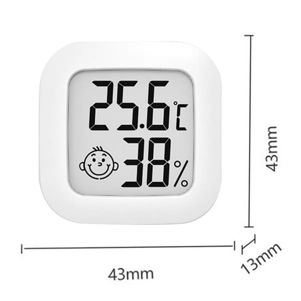3-pakning digitalt innendørs termometer og hygrometer med display [JUN]