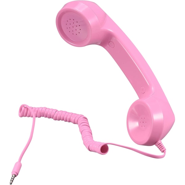 3,5 mm:n retro puhelinkuuloke mikrofoni kaiuttimella, sileä (pinkki) Pink