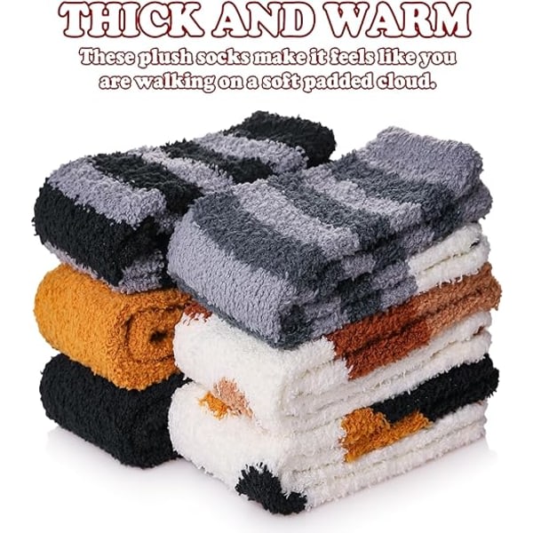Skridsikre sokker til kvinder Vinter varme hyggelige fuzzy hjemmesko sokker Så