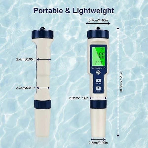 Salt Meter and pH Meter for Pool, Hofun Digital Salinity Tester and pH Meter for Saltwater Pool
