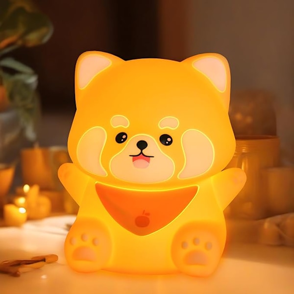 Sød lille panda-lampe, blød og fluffy LED-natlampe til børn