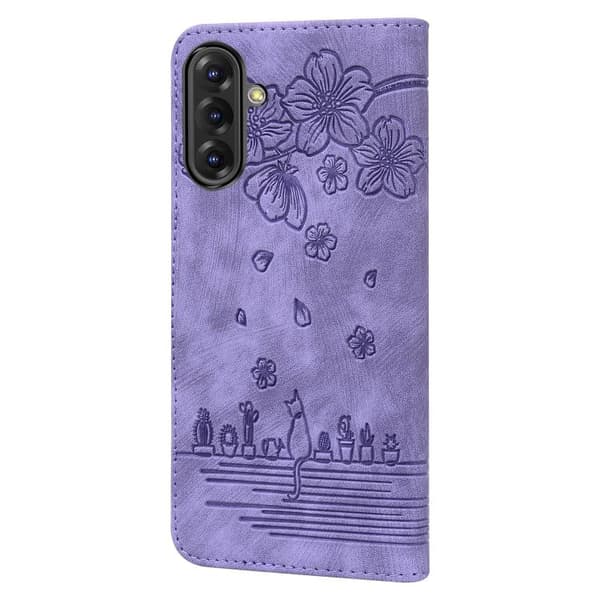 Sakura Cat Design Hard Case kompatibel med Samsung Galaxy A56 / A36[JUN] Purpur