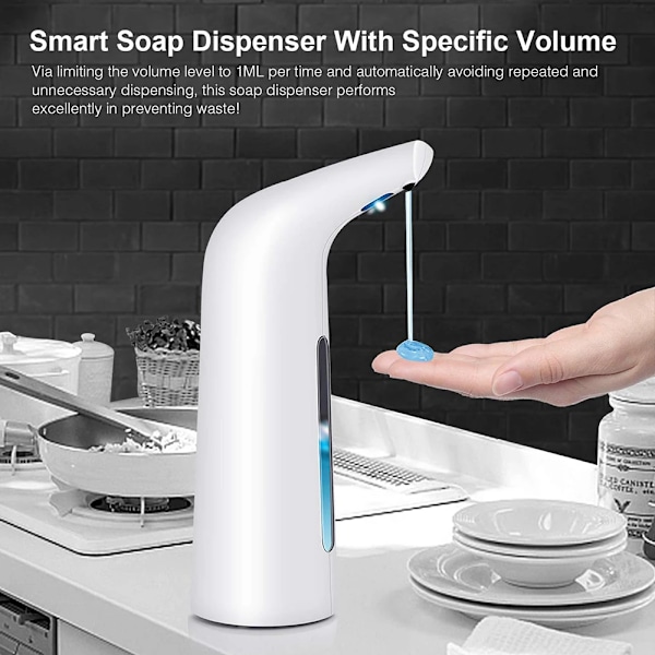 Automatisk tvåldispenser beröringsfri guld 400ml white