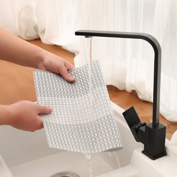 Set med 6 tvättbara bordstabletter av PVC-plast (glittergrå)
