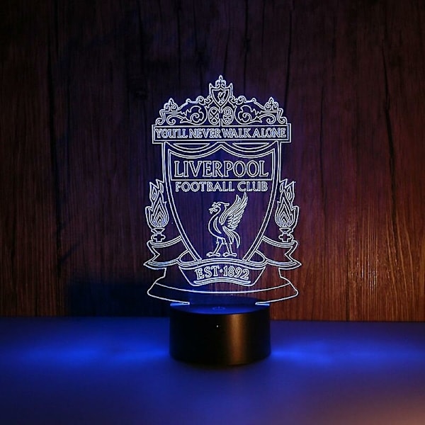 3D LED Natlampe Liverpool Fodboldklub Barnværelse Natlampe Anime Lampe