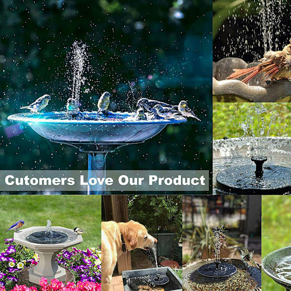 Solcelledrevet springvand - Sol Fountain - Sol Fontänpump-13CM sort black