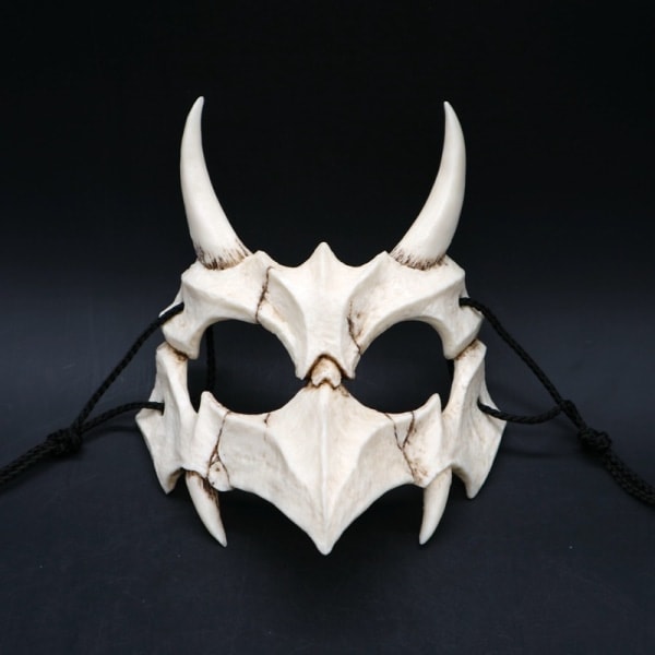 Japansk halvmaske - Tigermaske, Ye Yaksha Dragon God Tengu Black Tortoise, Resin Skull Skrämmande skräck Ninja Mask Kostymrekvisita（Yaksha）