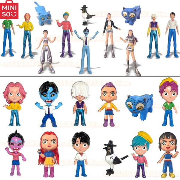 MINISO Demon Hunters Huntrix Kpop Figur - Derpys Tiger Rumi Samleleke [JUN] 5PCS Option 1