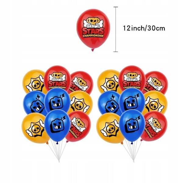 BALLONGER BRAWL STARS FÖDELSEDAGSFEST DEKORATIONSSATS 32 ARTIKLAR 32pcs