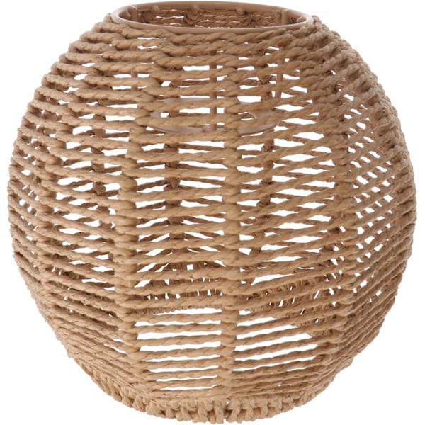 Vævet Lampeskærm Retro Rattan Kurve Loftslampe