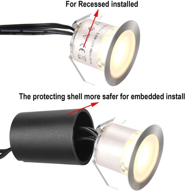 16 Varmvita LED-spotlights, 32 mm diameter, 2800K för utomhusbruk[JUN]