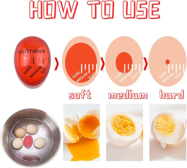 Fargeskiftende eggtimer for perfekt kokte egg - 2-pakning [JUN]