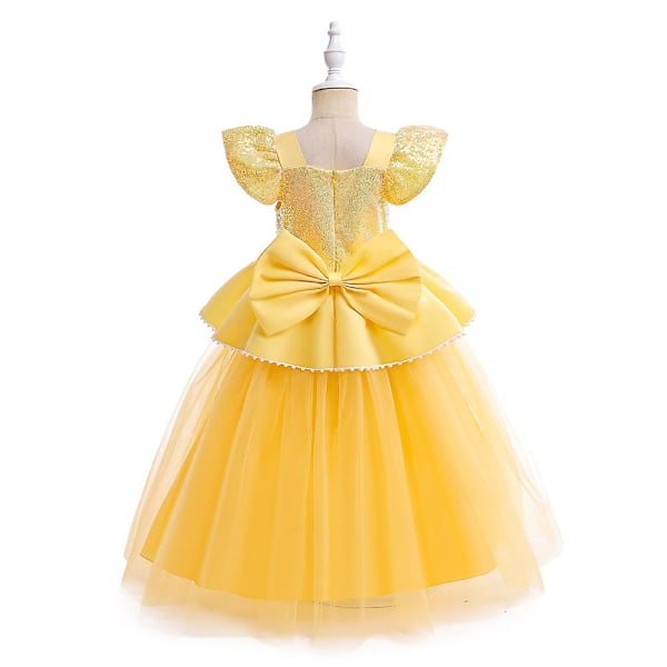 Skønheden og Udyret Cosplay Kostume Halloween Belle Prinsesse Maskerade Karneval Tyl Kjole Til Piger 3-9 År [ch] 7-8Years